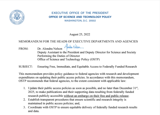 New White House OSTP Public Access Recommendations: Maturing your Institutional Open Access Strategy 4