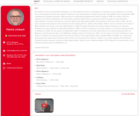 University of Cincinnati uses Symplectic Elements to showcase expertise through public researcher profiles