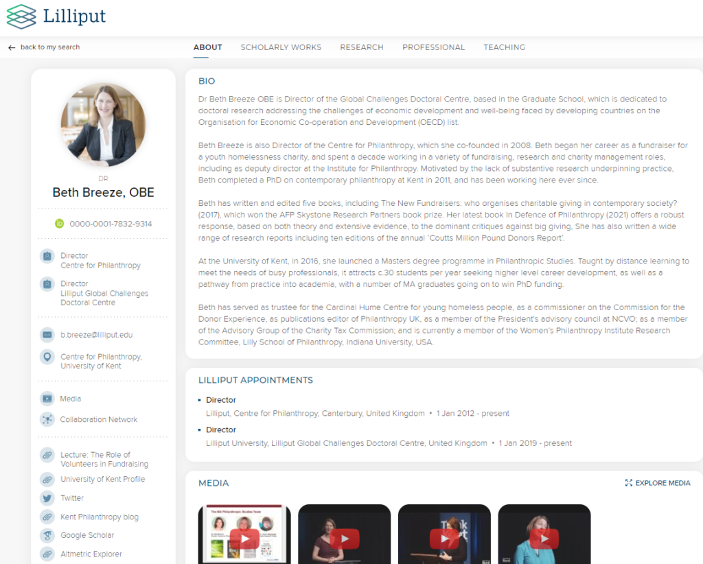Thumbnail images can be added to make profiles more visually compelling and help interested parties browse more easily in order to find what they need.